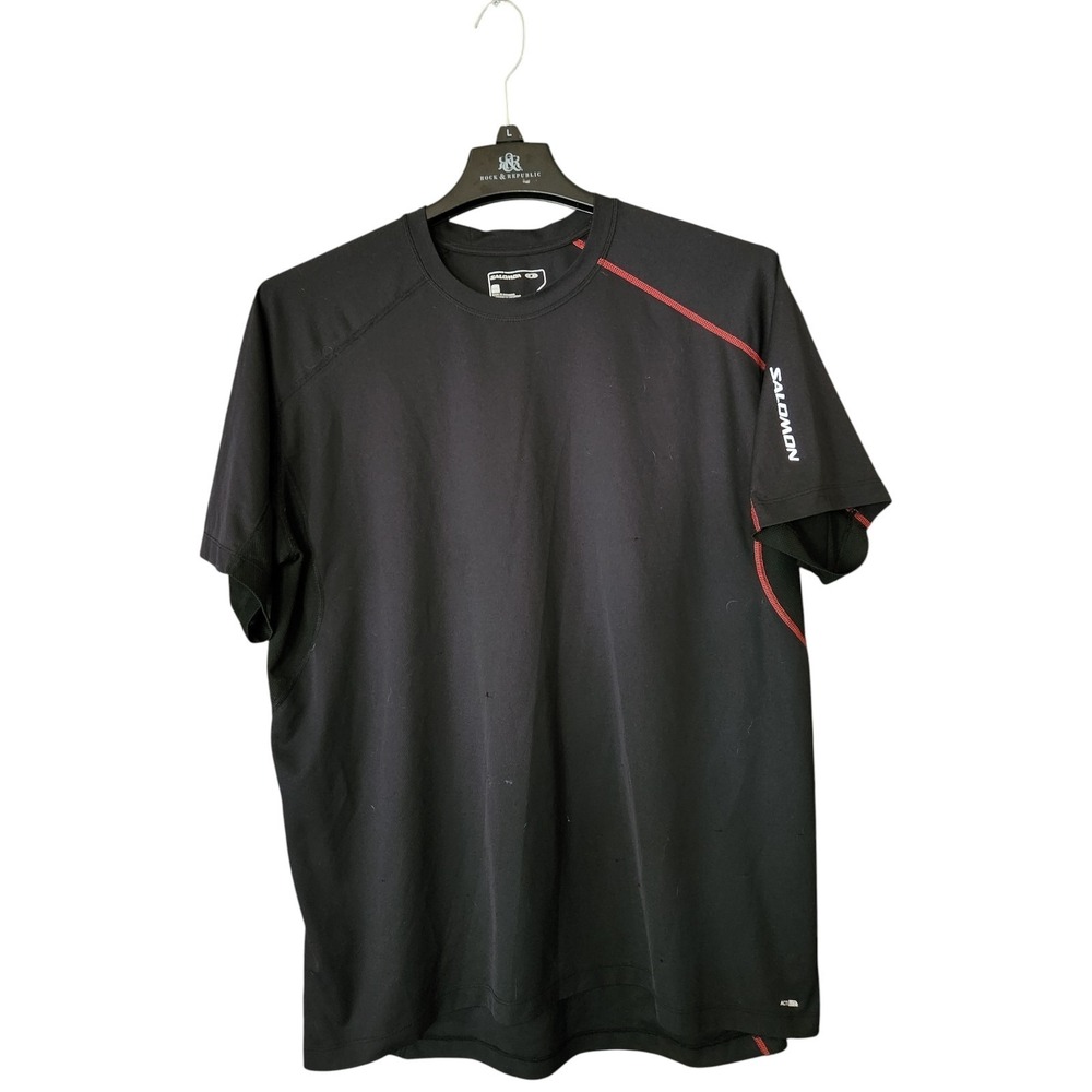 Salomon Acti Lite Running/Hiking T-Shirt XXL Polyester Black Short Sleeves *FLAW